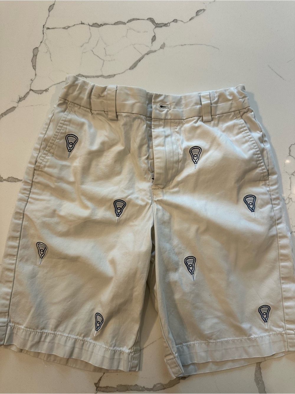 Vineyard Vines Boys Lacrosse Embroidered Chino Shorts Khaki Size 8
